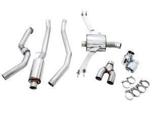 Honda Civic Si Performance Exhaust - Rear - AWE Tuning - Cat Back, Touring Edition, Dual Tips - Chrome Silver - `16-`27